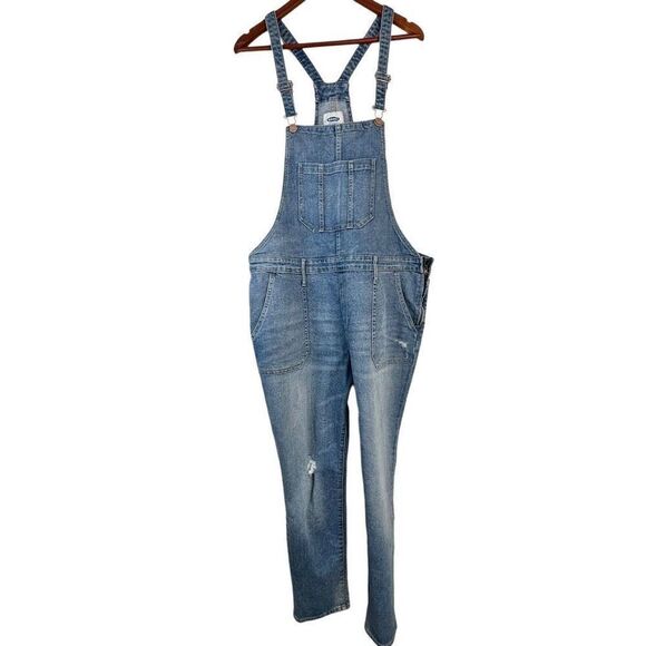 Old Navy Denim Overalls Womens 16 Classic Utility Outdoor - Picture 1 of 12